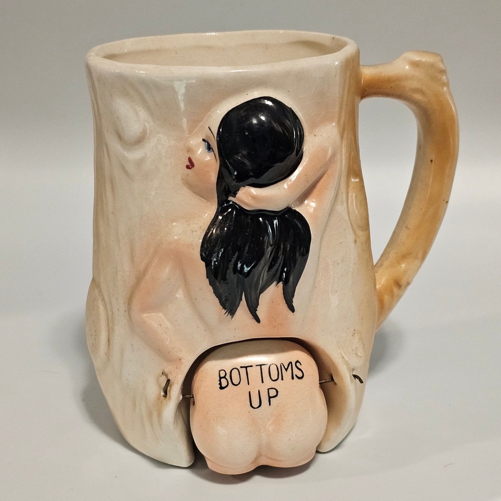 Vintage Ceramic Bobble Bottoms Up Mug made in Japan Excellent Condition!